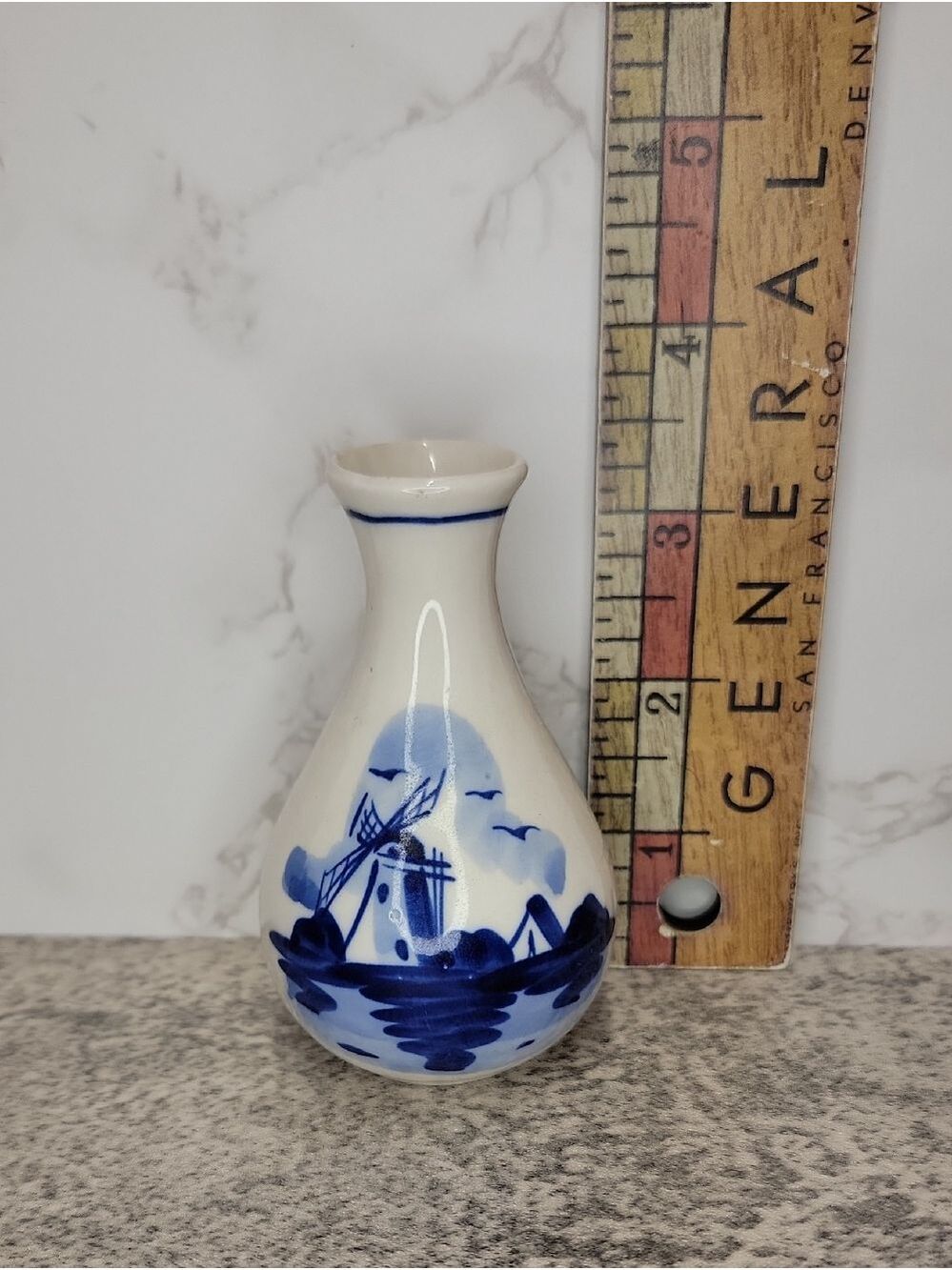 Vintage Mini Delft blue inspired Vase - Picture 7 of 8